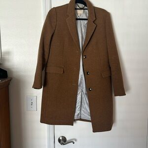 J. Crew tan wool coat, size 8